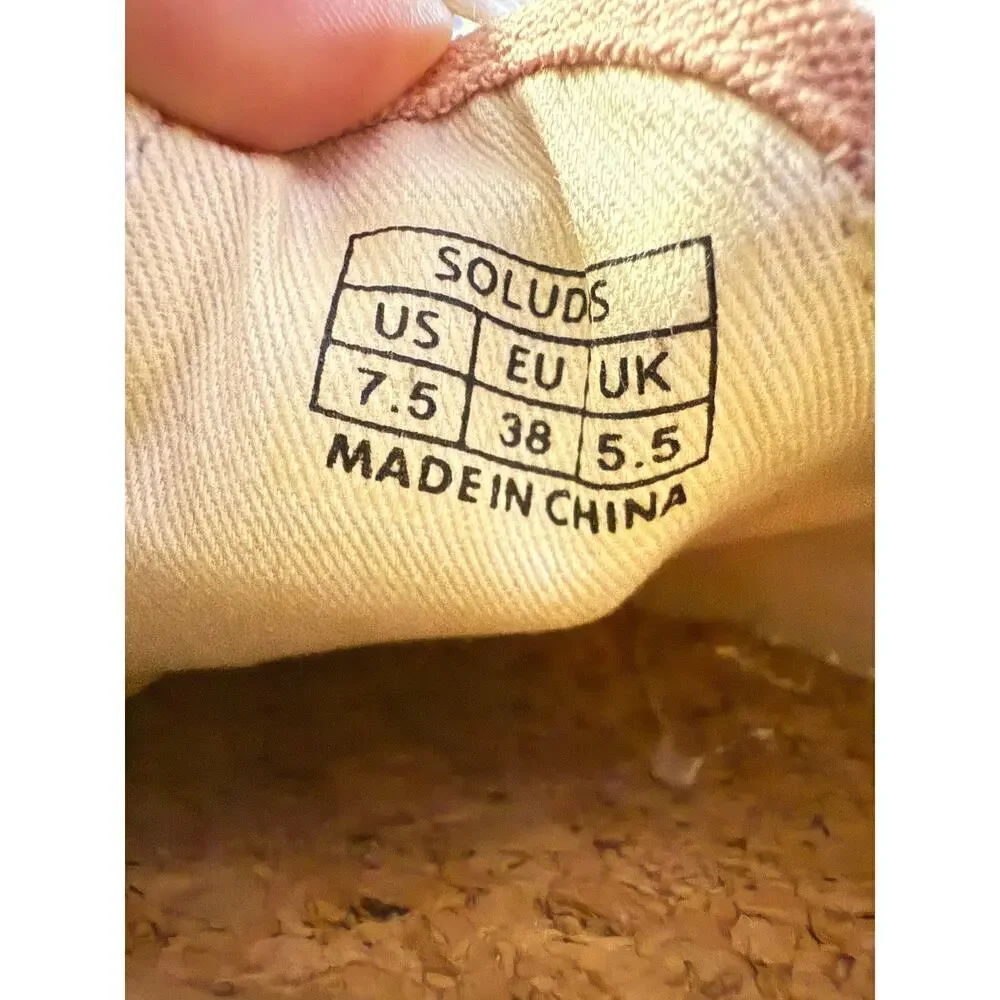 Soludos Llama Embroidered Pink Linen Slip-On Sneakers Women’s 7.5